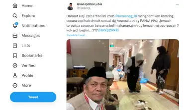 Cuitan Iskan Qolba Lubis Soal Katering Jemaah Haji Indonesia Dianggap Fitnah, Ini Penjelasan Kemenag