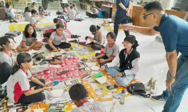 Lomba Mewarnai Disbudparpora Kota Kediri, Kenalkan Budaya Sejak Dini dengan Topeng Panji di Museum Airlangga