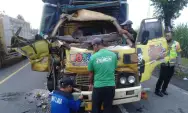 Kecelakaan Lalu Lintas di Jombang, Truk Tabrak Truk di Perlintasan Kereta Api