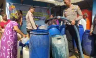 Masuk Pertengahan Musim Kemarau, Polres Ponorogo Droping Air Bersih 120.00 Liter