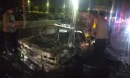 Mobil Terbakar di Kawasan SLG Kediri, Rugi Puluhan Juta Rupiah 