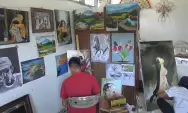 Goreskan Cat ke Kanvas Obati Kejenuhan, Lukisan Warga Binaan Rutan Kelas II B Trenggalek Dihargai Jutaan Rupiah